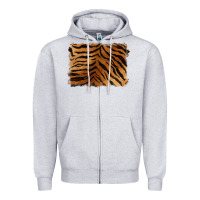 Heather Grey handdrawn tiger pattern background Zipper Hoodie - BarkalooDesign