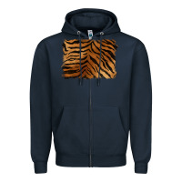 Navy handdrawn tiger pattern background Zipper Hoodie - BarkalooDesign