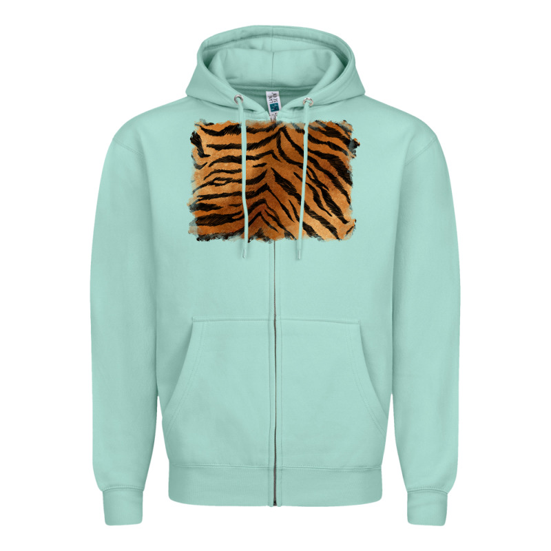 Handdrawn Tiger Pattern Background Zipper Hoodie by BarkalooDesign | Teevron