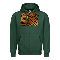 Sports Green handdrawn tiger pattern background Zipper Hoodie - BarkalooDesign