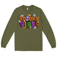 Army Green Spooky vibes Long Sleeve Tee - Artiststas