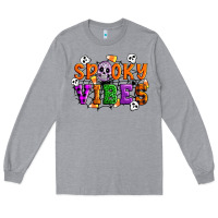 Heather Grey Spooky vibes Long Sleeve Tee - Artiststas