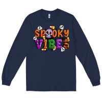 Navy Spooky vibes Long Sleeve Tee - Artiststas