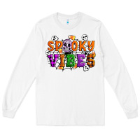 White Spooky vibes Long Sleeve Tee - Artiststas
