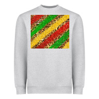 Heather Grey African colors leopard Heavyweight Sweatshirt - Zillion Design Studio