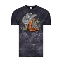 Cloud Black gray cowgirl and roses Vintage Tee - AdoDesignShop