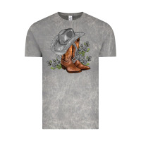 Cloud Rock gray cowgirl and roses Vintage Tee - AdoDesignShop