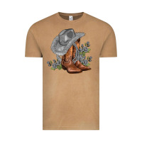 Vintage Camel gray cowgirl and roses Vintage Tee - AdoDesignShop