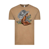 Vintage Coffee gray cowgirl and roses Vintage Tee - AdoDesignShop