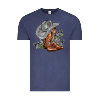 Vintage Denim gray cowgirl and roses Vintage Tee - AdoDesignShop