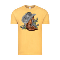 Vintage Mustard gray cowgirl and roses Vintage Tee - AdoDesignShop