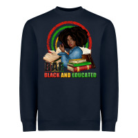 Navy Bae black and educated Heavyweight Sweatshirt - Zillion Design Studio
