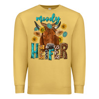 Antique Gold moody cow Premium Sweatshirt - NancyCooperArtShop