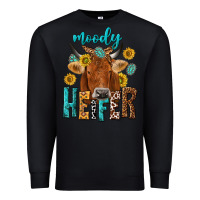 Black moody cow Premium Sweatshirt - NancyCooperArtShop