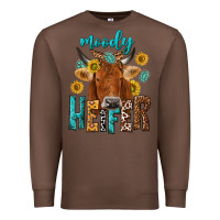 Chestnut moody cow Premium Sweatshirt - NancyCooperArtShop