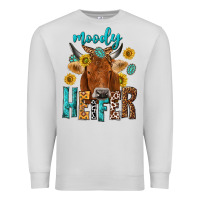 Dove Grey moody cow Premium Sweatshirt - NancyCooperArtShop