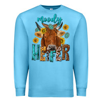 Ocean Blue moody cow Premium Sweatshirt - NancyCooperArtShop