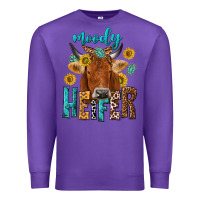 Purple moody cow Premium Sweatshirt - NancyCooperArtShop