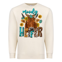 Sandshell moody cow Premium Sweatshirt - NancyCooperArtShop