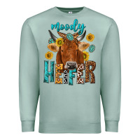 Seafoam moody cow Premium Sweatshirt - NancyCooperArtShop