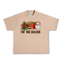 Burro Tis The Season Christmas With Football And Santa Urban Heavy Tee - FaDigitalArtStudio