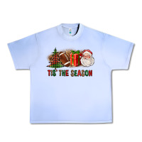 Grape Ice Tis The Season Christmas With Football And Santa Urban Heavy Tee - FaDigitalArtStudio