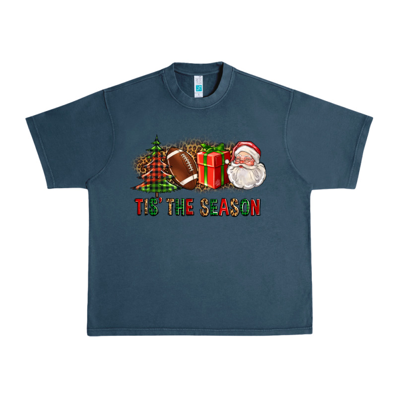 Tis The Season Christmas With Football And Santa Urban Heavy Tee by FaDigitalArtStudio | Teevron