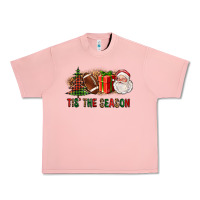 Salmon Tis The Season Christmas With Football And Santa Urban Heavy Tee - FaDigitalArtStudio