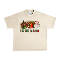 Sandshell Tis The Season Christmas With Football And Santa Urban Heavy Tee - FaDigitalArtStudio