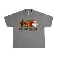 Tornado Tis The Season Christmas With Football And Santa Urban Heavy Tee - FaDigitalArtStudio