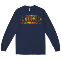 Navy educator of tiny humans libbey glass Long Sleeve Tee - BundleAndBundleShop