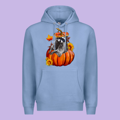 Fall Pumpkin Raccoon Premium Hoodie Designed By Lillyallendesigns