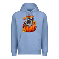 Colony Blue Fall Pumpkin Raccoon Premium Hoodie - LillyAllenDesigns