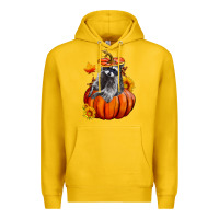Lemon Fall Pumpkin Raccoon Premium Hoodie - LillyAllenDesigns