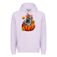 Lilac Fall Pumpkin Raccoon Premium Hoodie - LillyAllenDesigns