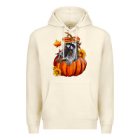 Sandshell Fall Pumpkin Raccoon Premium Hoodie - LillyAllenDesigns