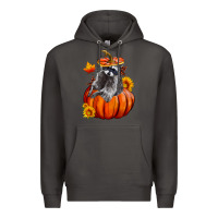 Smoke Fall Pumpkin Raccoon Premium Hoodie - LillyAllenDesigns