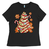 Black christmas tree cake and cookies ado Ladies Tee - AdoDesignShop