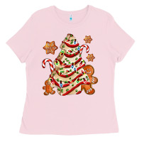 Bubblegum Pink christmas tree cake and cookies ado Ladies Tee - AdoDesignShop
