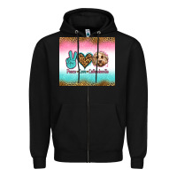 Black peace love labradoodle Zipper Hoodie - Jasminsmagicworld