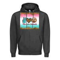 Charcoal Heather peace love labradoodle Zipper Hoodie - Jasminsmagicworld
