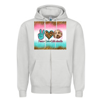 Dove Grey peace love labradoodle Zipper Hoodie - Jasminsmagicworld