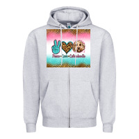 Heather Grey peace love labradoodle Zipper Hoodie - Jasminsmagicworld