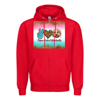 Red peace love labradoodle Zipper Hoodie - Jasminsmagicworld