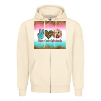 Sandshell peace love labradoodle Zipper Hoodie - Jasminsmagicworld