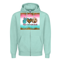 Seafoam peace love labradoodle Zipper Hoodie - Jasminsmagicworld
