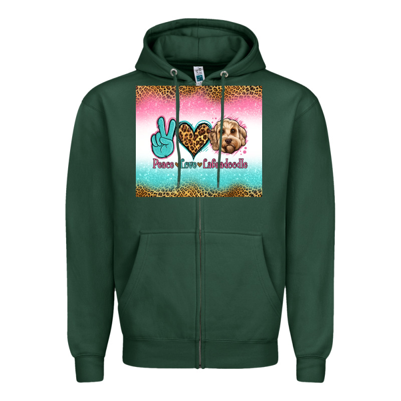 Peace Love Labradoodle Zipper Hoodie by Jasminsmagicworld | Teevron