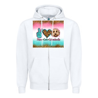 White peace love labradoodle Zipper Hoodie - Jasminsmagicworld