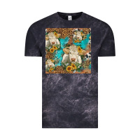 Sunflowers Charolais Cow Seamless Pattern Vintage Tee | Teevron