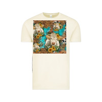 Vintage Arctic sunflowers charolais cow seamless pattern Vintage Tee - HRA Design Shop